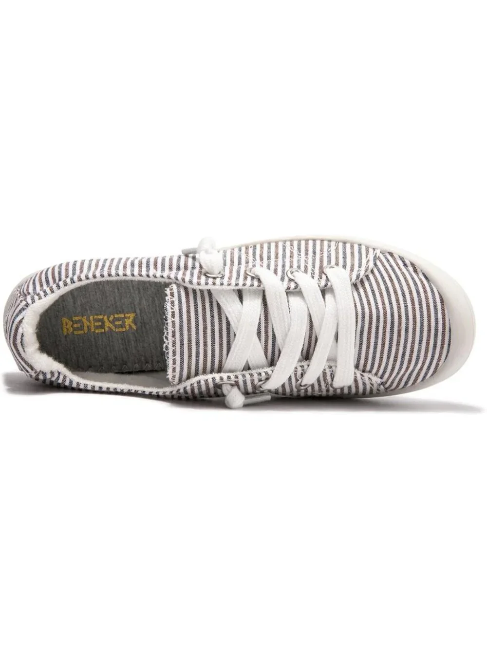 Womens Blue Brown Canvas Slipon Sneaker Low Top Walking Shoes Fashion Sneakers